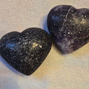 Lepidolite Heart-Shaped Stones